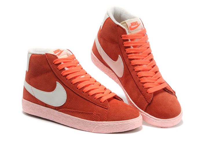 Nike Blazer Mid Suede millesime chaussures femmes blanc orange (3)